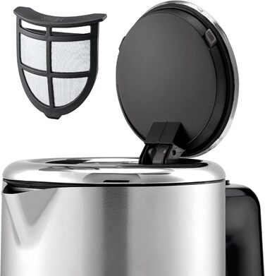 Електричний чайник WMF Lono 1.6л з нержавіючої сталі, з фільтром від накипу, 2400 Вт, підсвічуванням рівня води, матовий нержавіюча сталь