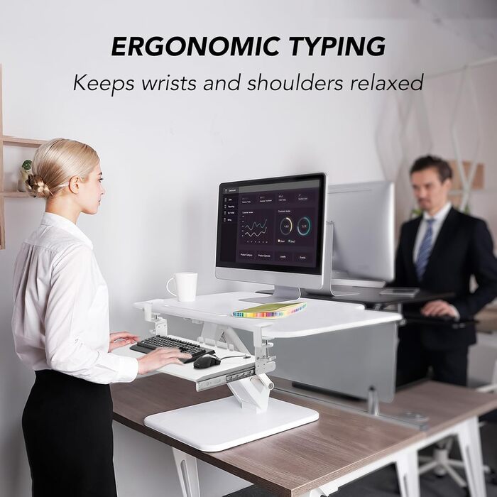 Висувна підставка для клавіатури під стіл з К-подібною фіксацією, великого формату, стійка, висувна платформа 838 мм x 280 мм, білий колір