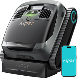 Робот-пилосос для басейну AIPER Scuba X1 з додатком, 25200 л/год, подвійний вихід, ультра-тонка фільтрація 3 мкм, очищення водної лінії, акумуляторний, ідеально для вбудованих басейнів