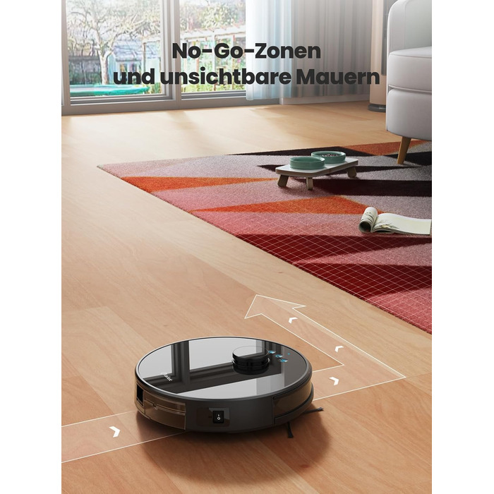 Робот-пилосос LEFANT M1B з функцією миття підлоги, LiDAR-навігацією, потужністю 5500Pa, картуванням декількох поверхів, самостійною зарядкою, Wi-Fi, 8 зонами заборони, для видалення шерсті тварин, килимів та твердих підлог