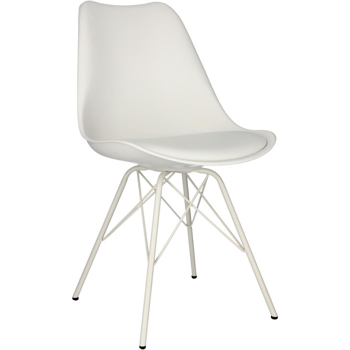 AC Design Їдальні стільці Emanuel, PU/Метал, 2 шт, Білий/Білий, 48,5 x 85,5 x 54 см