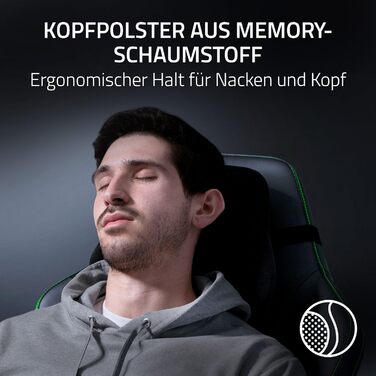 Ігровий крісло Razer Iskur V2 X з підтримкою попереку (м'яка тканина, 2D підлокітники, щільна піна)