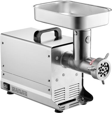 Електричний м'ясорубка VEVOR для кухні та ресторану, 2.27 кг/хв, 300 Вт, з нержавіючої сталі