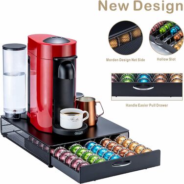 Організатор для капсул Nespresso Vertuo (50 шт), металевий підставка чорного кольору (Net Side)
