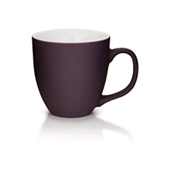 Гігантська чашка Mahlwerck XXL, велика порцелянова кавова чашка з матовою м'якою на дотик поверхнею ніжно-фіолетового кольору, об'ємом 400-450 мл