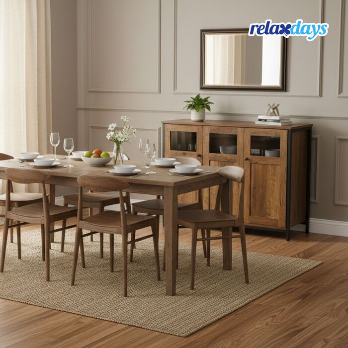 Кухонна шафка Relaxdays з скляними дверцятами