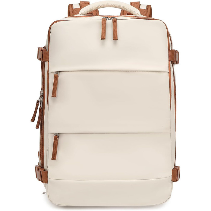 Рюкзак KONO для ручної поклажі 42x30x20, 25L, для ноутбука, Outdoor, для подорожей, спортивний, Weekender, з відділенням для взуття, 42.0 x 30.0 x 20.0 см, Бежевий та Коричневий