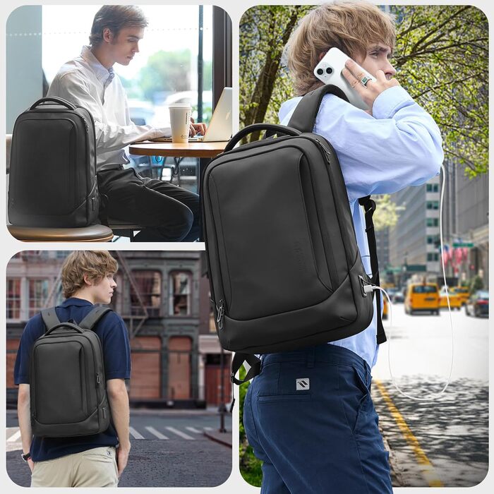 Чоловічий рюкзак для ноутбука Heroic Knight - діловий, з USB-зарядкою, антикрадійний, для ручної поклажі, 15.6