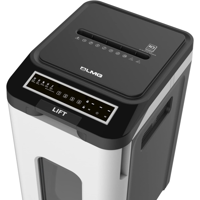 Шредер Aktenvernichter P5 з автоподачею, 350 аркушів, 19L кошик, тихий (65dB), частковий та рес-різ, автоматичне вимкнення