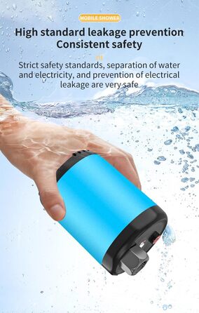 Мобільний душ для кемпінгу з насосом та акумулятором 7800mAh, регульованою лійкою та шлангом. Ідеально для піших прогулянок, кемпінгу та подорожей