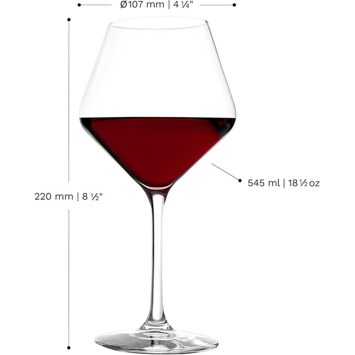 Бокали для червоного вина Stölzle Lausitz Revolution 6 шт, 490 мл - Кришталеві келихи для вина, міцні, для Бургундії