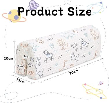 Захист для ліжечка HAVARGO для дітей, бортик-пом'якшувач на раму ліжка 70 см, білий, знімний чохол