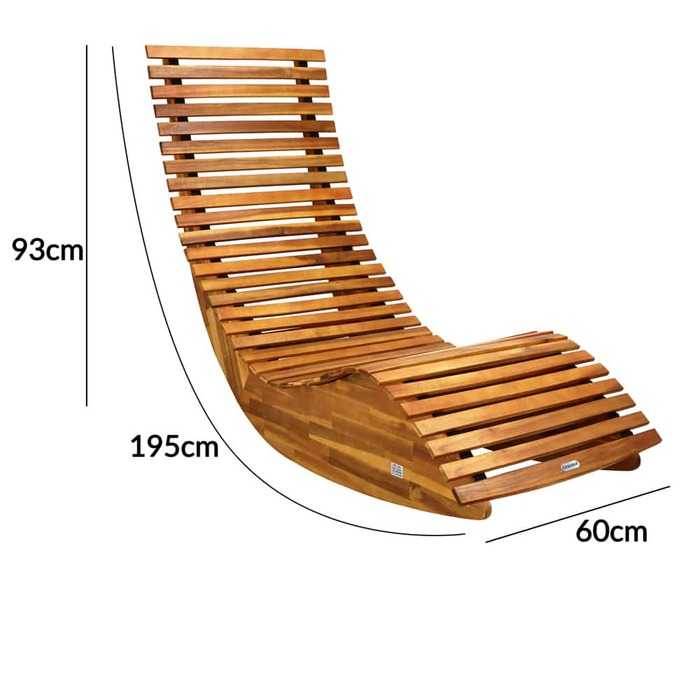 Лежак для сауни Java 155x60x93см Acacia FSC-сертифікований® складаний