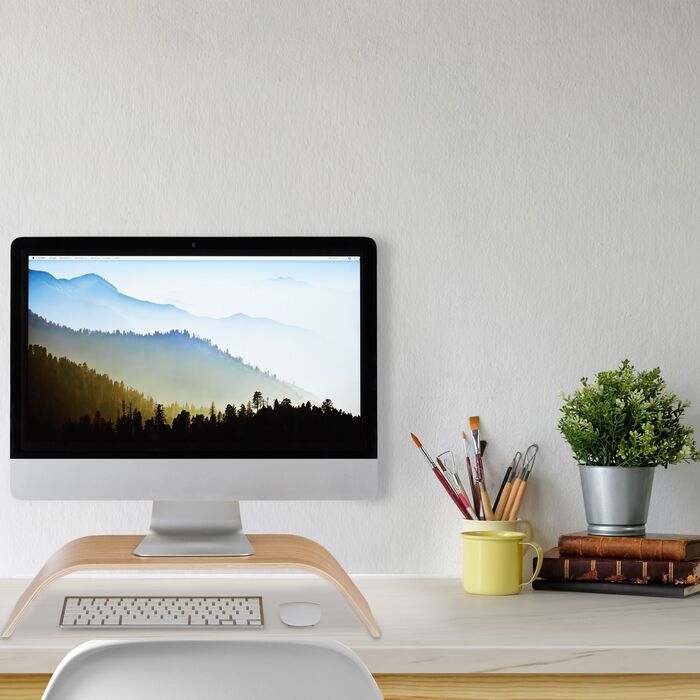 Підставка для монітора Relaxdays бамбукова, вигнута