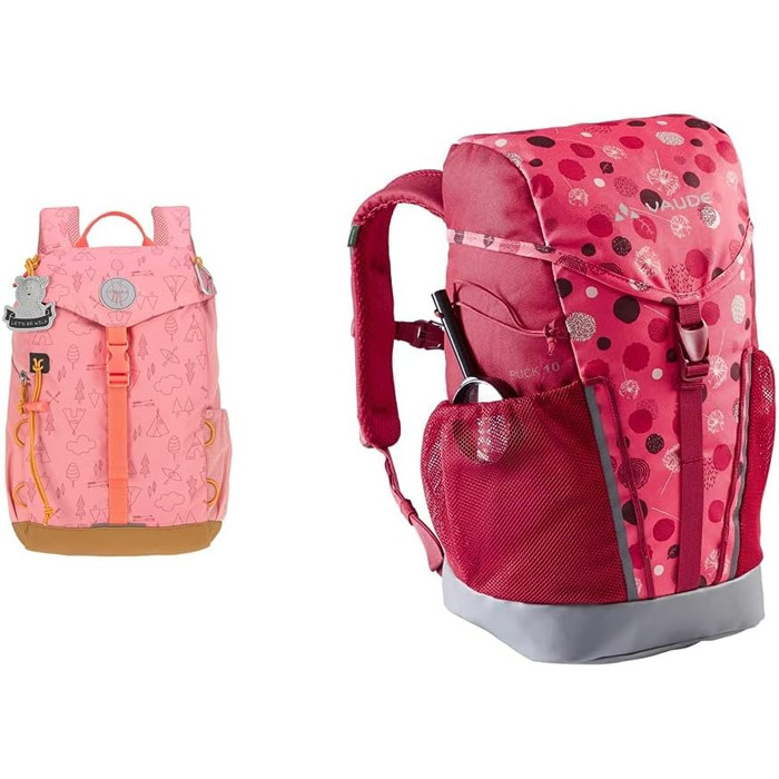 Рюкзак для походів дитячий туристичний та VAUDE Рюкзак для хлопчиків та дівчаток Puck 10 літрів у рожевому кольорі Rose Bundle з дитячим рюкзаком