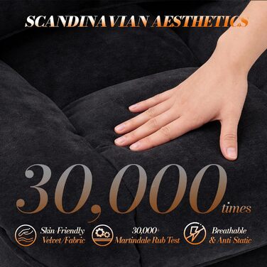 Ергономічний офісний крісло Efomao XXL до 200 кг з підставкою для ніг, чорний. Крісло для дому та офісу з товстою подушкою та високою спинкою.