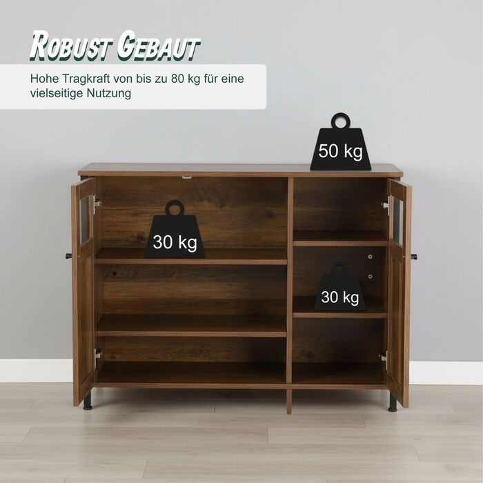 Кухонна шафка Relaxdays з скляними дверцятами