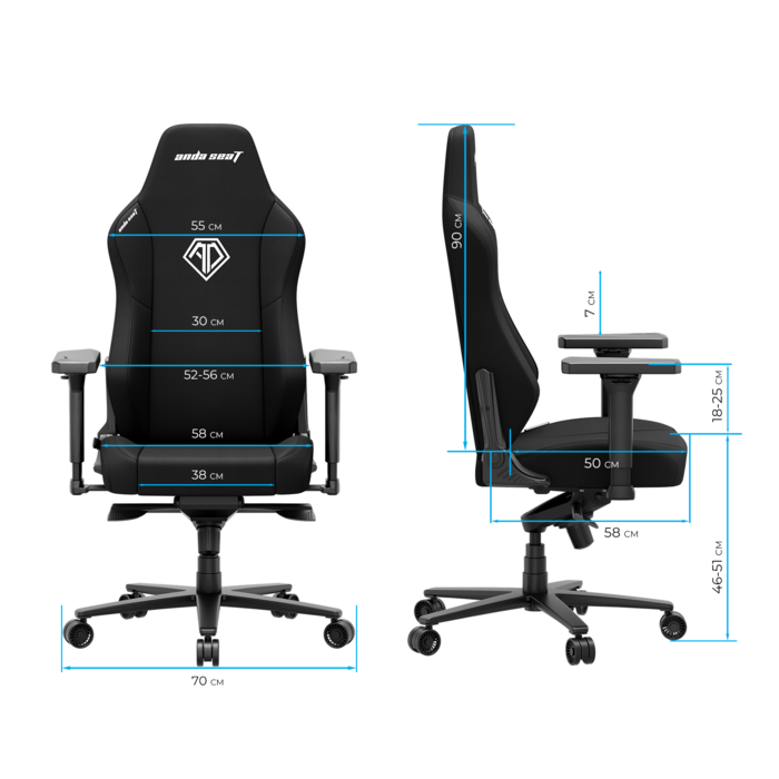 Крісло ігрове Anda Seat Phantom 3 XL Fabric Dark Gray Size XL