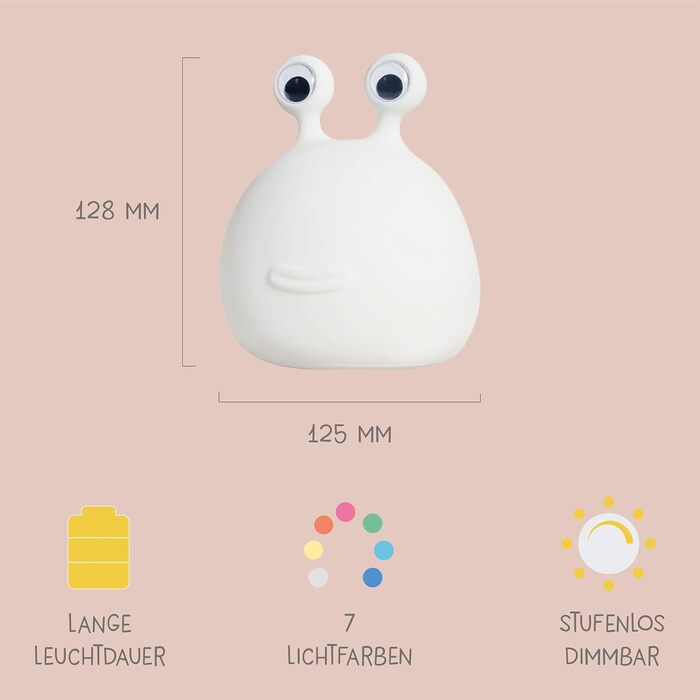 Дитячий LED нічник Momo Moon — регульований нічник для дітей та немовлят, сенсорна лампа для дитячої кімнати з USB-зарядкою