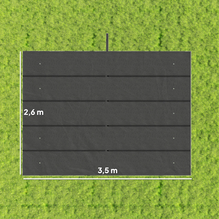 Замінні тенти для павільйонів 4x3 м, з дренажними отворами, розміром 3,50 x 2,6 м, темно-сірого кольору