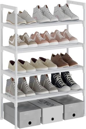 Рівнева підставка для взуття AcornFort S-522, біла, 56 x 30 x 85 см, 12 пар взуття, надміцна (макс. 50 символів), 4-