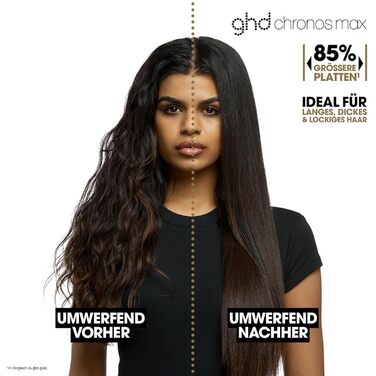 Випрямляч для волосся ghd Chronos Max – білий, широкі пластини, швидке випрямлення, блиск, захист від пошкодження, для густого та кучерявого волосся