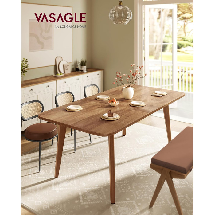 Стол розкладний VASAGLE для їдальні, кухні, офісу, 120 кг, горіховий колір, KDT090K01