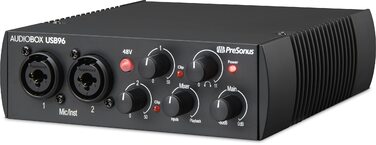 PreSonus AudioBox 96: USB аудіоінтерфейс для запису, стрімінгу, подкастингу + Studio One Artist, Ableton Live Lite (Чорний)