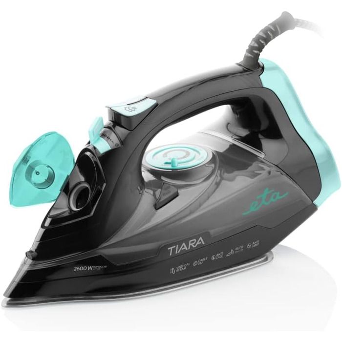 Праска ETA Tiara 2: 2600 Вт, підошва Eloxium, самоочищення, захист від накипу, автовимкнення