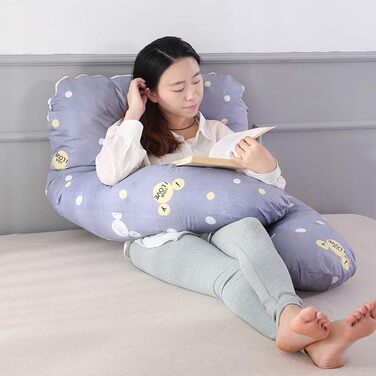 Подушка для вагітних Hongbi U-подібної форми, для сну на боці, знімний чохол, 120x65 см