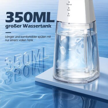 Іригатор для порожнини рота Munddusche - Тест-переможець 2024, професійний, з технологією мікробульбашок, регулювання тиску води, для чищення зубів та брекетів, білий