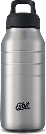 Пляшка для води Esbit Majoris - Пляшка для води з нержавіючої сталі з практичною кришкою-петлею - 1380 мл з нержавіючої сталі (срібло, 0,48 л)