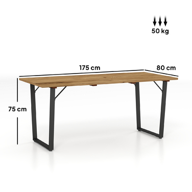 Outsunny Garden Стіл Дерево 175x80 см Атмосферостійкий балконний стіл з отвором для парасольки Фуршетний стіл Кемпінговий стіл на 6 осіб Стіл для патіо Обідній стіл на відкритому повітрі для саду, патіо Балкон Brown