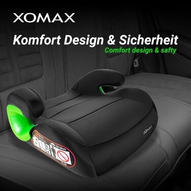 Чорне дитяче автокрісло з ISOFIX I Зростання I 15-36 кг, 3-12 років, група 2/3 I Зручні підлокітники I ECE 8 Black, 310-