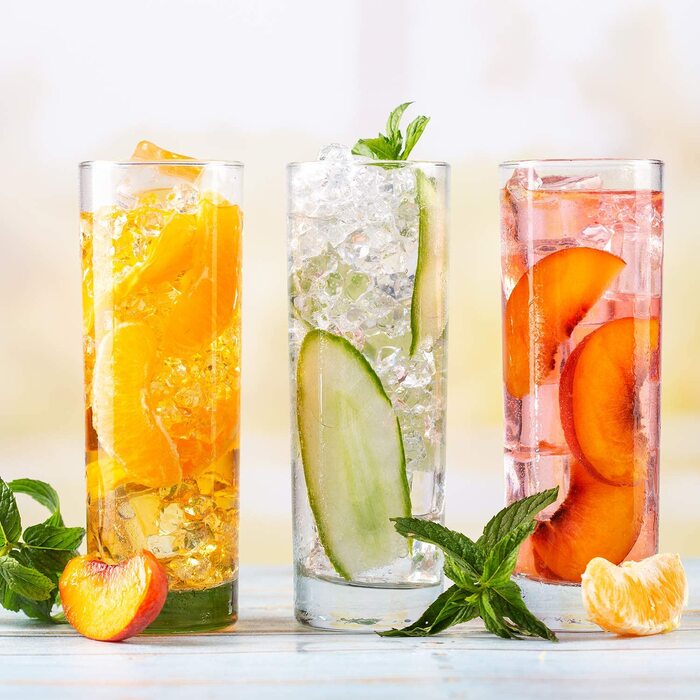 Набір склянок CRYSTALIA Luxus Longdrink (6 шт., 360 мл) – без свинцю, для миття в посудомийній машині. Ідеально для коктейлів, напоїв та води. Високі келихи Long Drink, Collins, Highball.