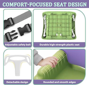 Дитяча гойдалка для саду з м'яким сидінням, складана, з металевим каркасом, для гри в приміщенні та на вулиці, легка в збиранні та зберіганні (зелена)