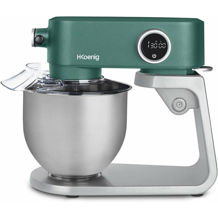 Кухонна машина H.Koenig KM124: професійна, 5 л, з нержавіючої сталі, 800 Вт, 8 швидкостей (зелена)
