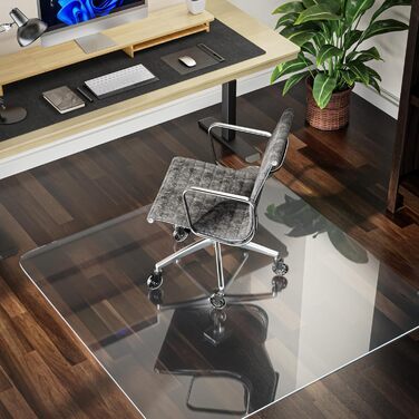 Захист для підлоги під офісний стілець COSYLAND 120x150 см - килимок від ковзання, прозорий, білий | Килимок для офісного крісла