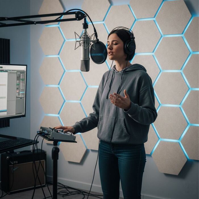 Набір шестикутних акустичних панелей Relaxdays, самоклеючі