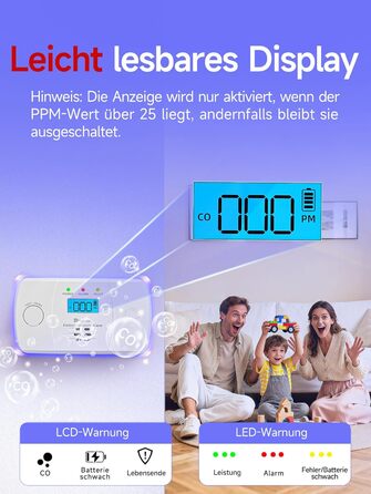 Датчик CO Heimann 722ESY з Wi-Fi, 10 років служби, сумісний з Tuya/SmartLife, EN50291