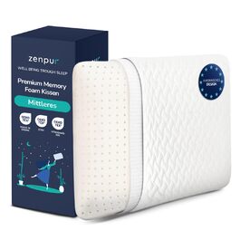 Ортопедична подушка ZenPur для шиї та плечей 40x60x13 см з Memory Foam, сертифікат Oeko-Tex, бежева