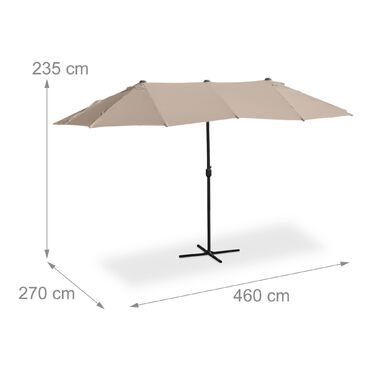 Relaxdays Подвійний парасоль від сонця 460 x 270 см