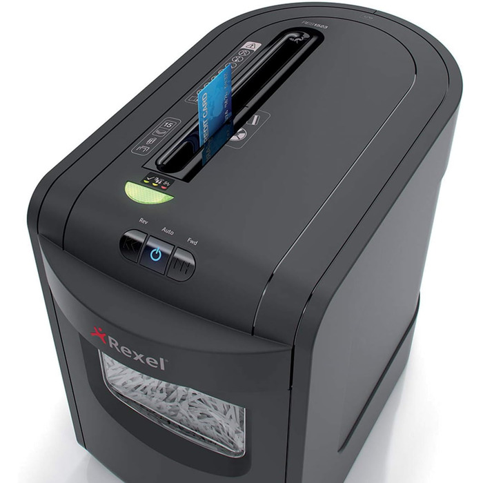 Шредер Rexel REM820 для документів, мікроріз, ручний привід, 23 л, чорний