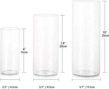 Набір ваз для квітів Hewory скляні 6 шт M/L/XL 15/20/25 см прозорі