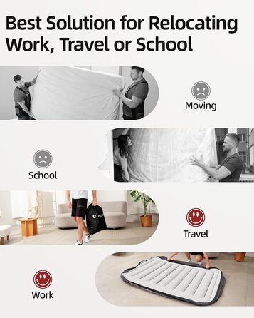 Надувна ліжко CHILLSUN Luxus: двоспальна/King Size з електричним насосом, 203x152 см, для дому та кемпінгу