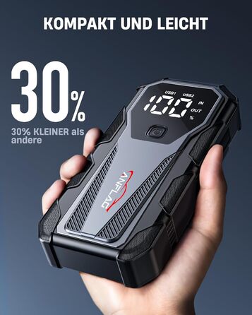 Портативний пусковий пристрій Powerbank для автомобіля, 8000A, 12V, для бензинових та дизельних двигунів, Jump Starter з LED, USB зарядка 3.0 BD40