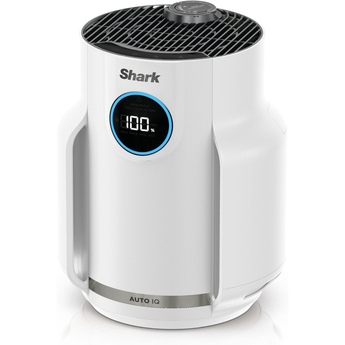 Повітряний фільтр Shark NeverChange HP150EU: для кімнат до 60 м², HEPA-фільтр на 5 років, уловлює 99,97% алергенів, авто-режим, тиха робота, LED-дисплей, білий