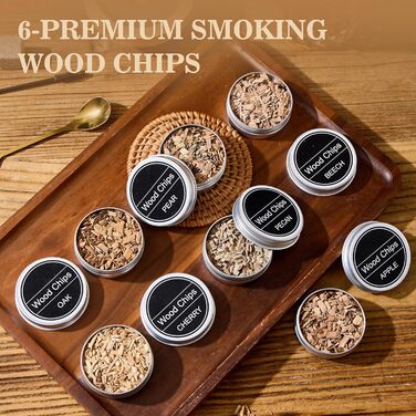 Набір для копчення віскі – Old Fashioned Cocktail Geschenkset з 6 ароматичними дерев'яними чіпсами, 4 гранітними камінцями, запальничкою та аксесуарами для любителів віскі та коктейлів (без бутану) (силіконова куля & гранітні камені)