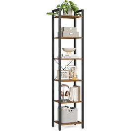 Стелаж VASAGLE Regal з 6 полицями, 30x40x186 см, вінтажний, для офісу, вітальні, спальні, кухні