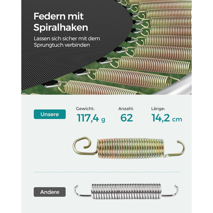 Батут SONGMICS садовий Ø305 см з захисною сіткою та драбиною, чорно-синій